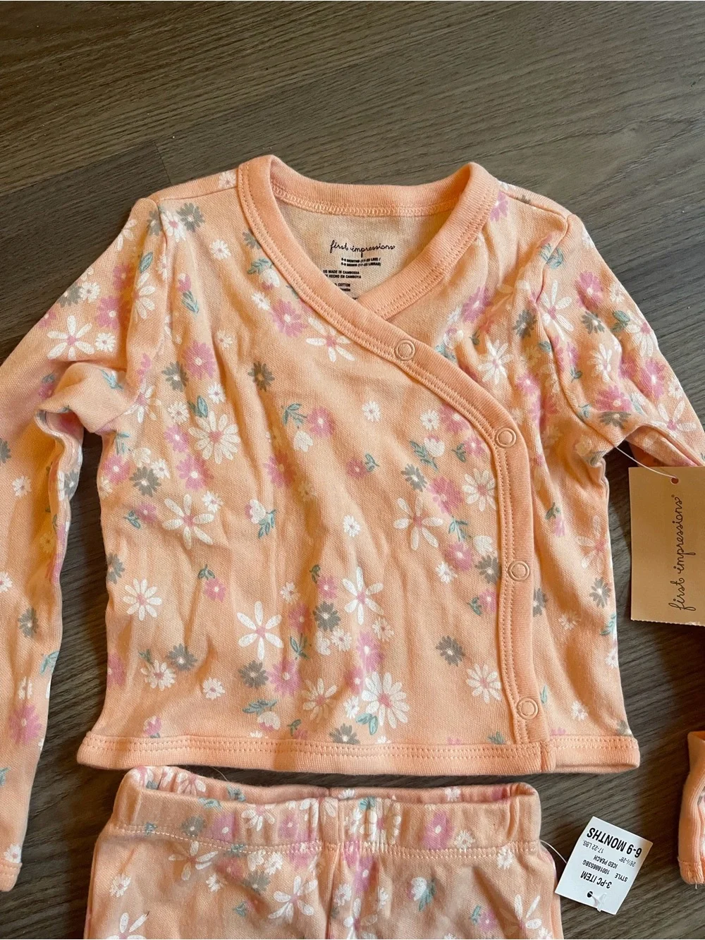 First Impressions Baby Girl Floral Cardigan & Footed Pants Set 6-9M | 2pc NEW